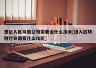 想进入区块链公司需要会什么技术[进入区块链行业需要什么技能]