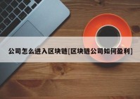 公司怎么进入区块链[区块链公司如何盈利]